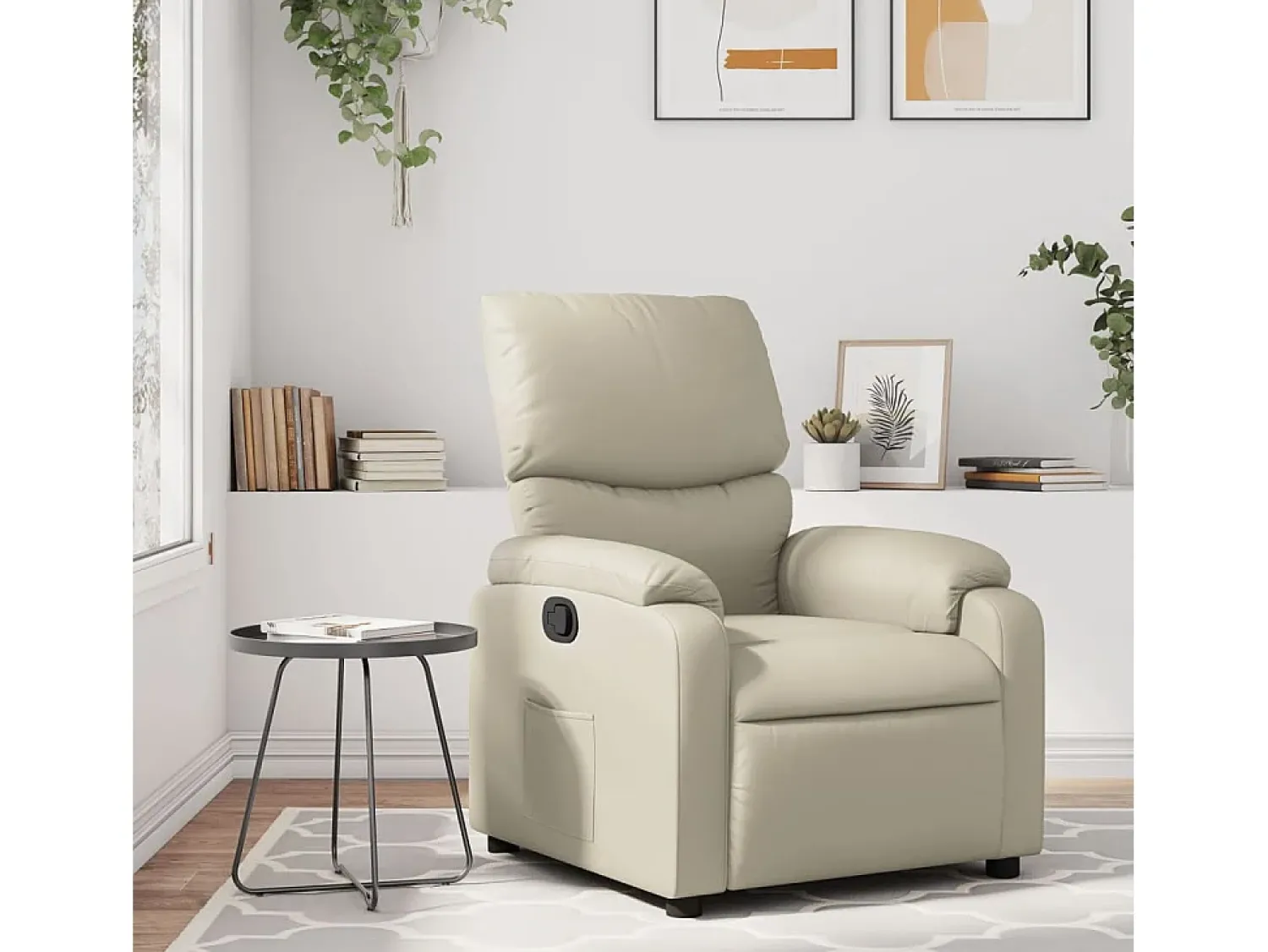 Online Poltrona reclinável couro artificial cor SHL908508 Creme