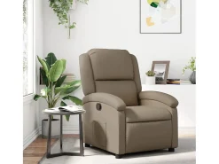 Poltrona reclinável couro artificial cor cappuccino SHL530797^ Poltrona