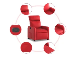 Poltrona reclinável couro artificial SHL456522^ Poltrona