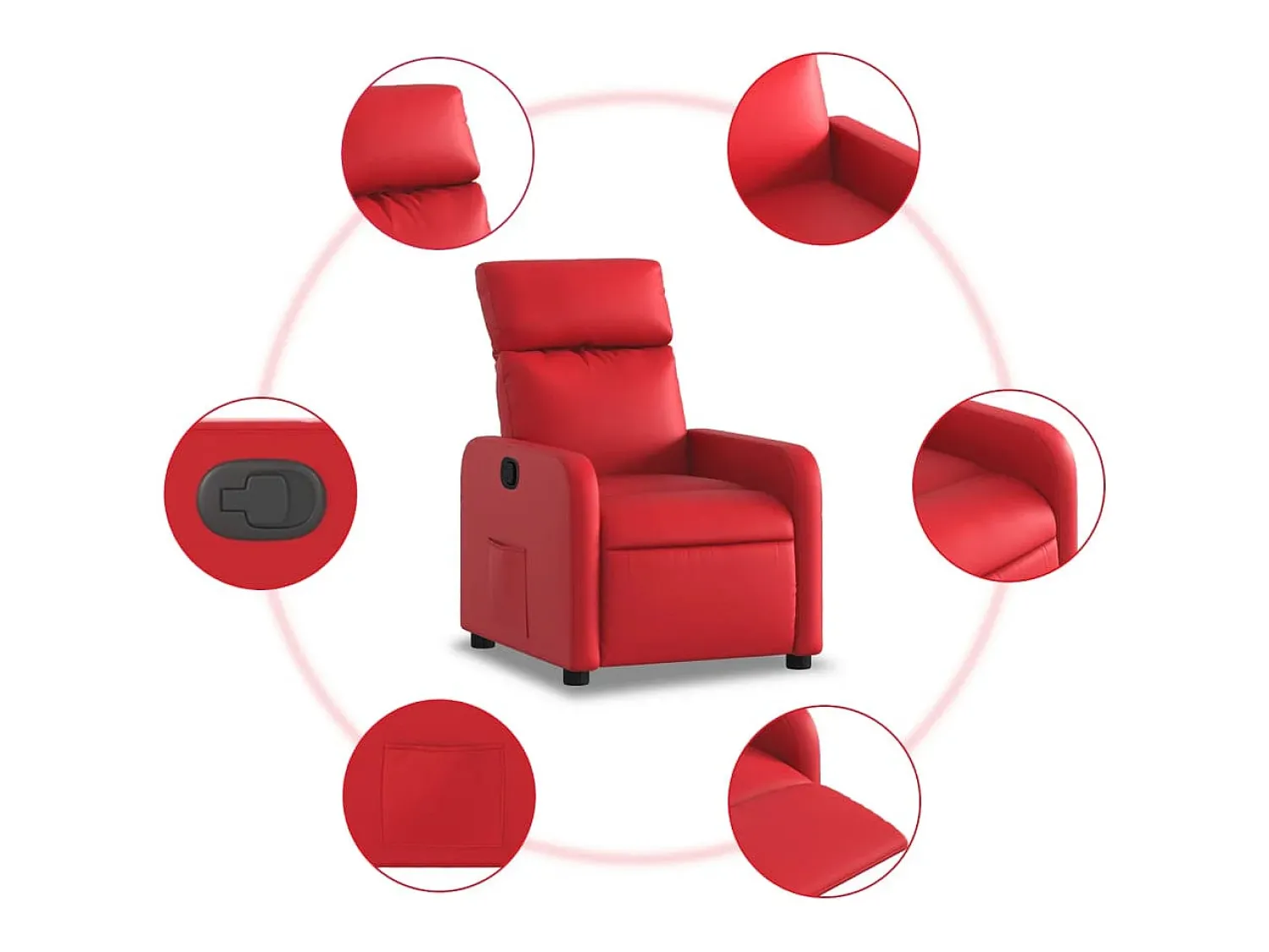 Poltrona reclinável couro artificial SHL456522^ Poltrona