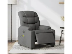 New Poltrona reclinável de massagens elétrica tecido cinza-escuro SHL991235 Cinza antracite
