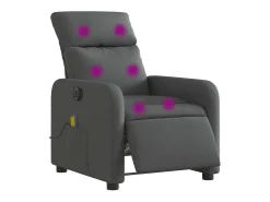 Poltrona reclinável de massagens elétrica tecido cinza-escuro SHL404258 Cinza antracite