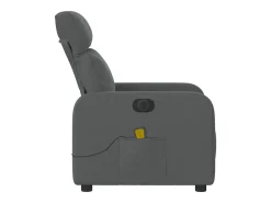 Poltrona reclinável de massagens elétrica tecido cinza-escuro SHL404258 Cinza antracite