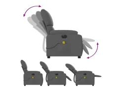 Sale Poltrona reclinável de massagens elétrica tecido cinza-escuro SHL318095 Cinza antracite