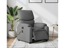 Sale Poltrona reclinável de massagens elétrica tecido cinza-escuro SHL318095 Cinza antracite