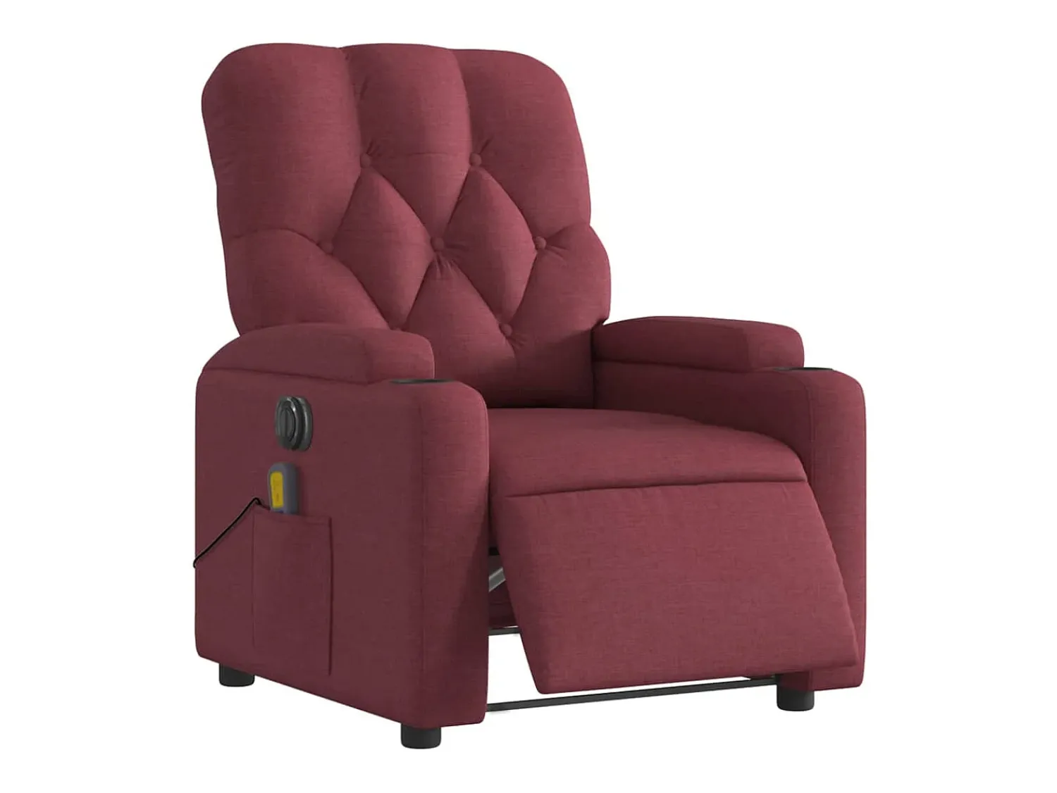 Discount Poltrona reclinável de massagens elétrica tecido tinto SHL616641 Vermelho
