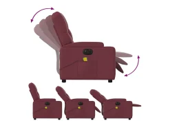 Discount Poltrona reclinável de massagens elétrica tecido tinto SHL616641 Vermelho