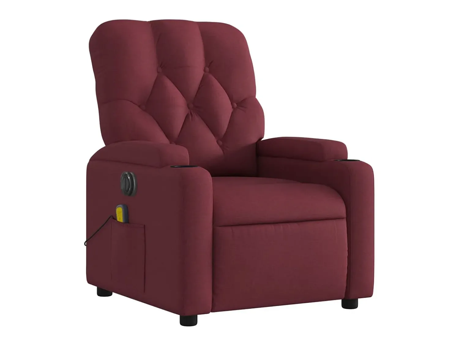 Discount Poltrona reclinável de massagens elétrica tecido tinto SHL616641 Vermelho