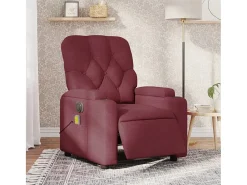 Discount Poltrona reclinável de massagens elétrica tecido tinto SHL616641 Vermelho