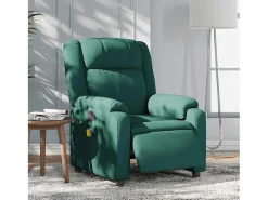 Poltrona| Poltrona reclinável de massagens elétrica tecido verde-escuro SHL873722 Verde pinho