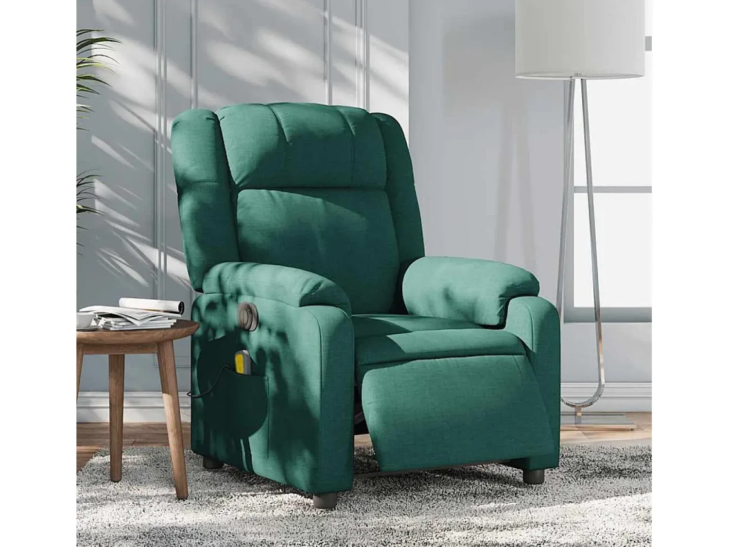 Poltrona| Poltrona reclinável de massagens elétrica tecido verde-escuro SHL873722 Verde pinho
