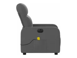 Poltrona reclinável de massagens elétrica tecido cinza-escuro SHL170623^ Poltrona