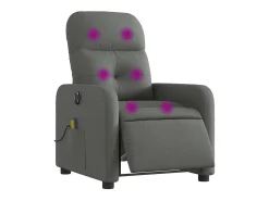 Poltrona reclinável de massagens elétrica tecido cinza-escuro SHL170623^ Poltrona