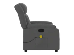 Poltrona reclinável de massagens elétrica tecido cinza-escuro SHL646076^ Poltrona