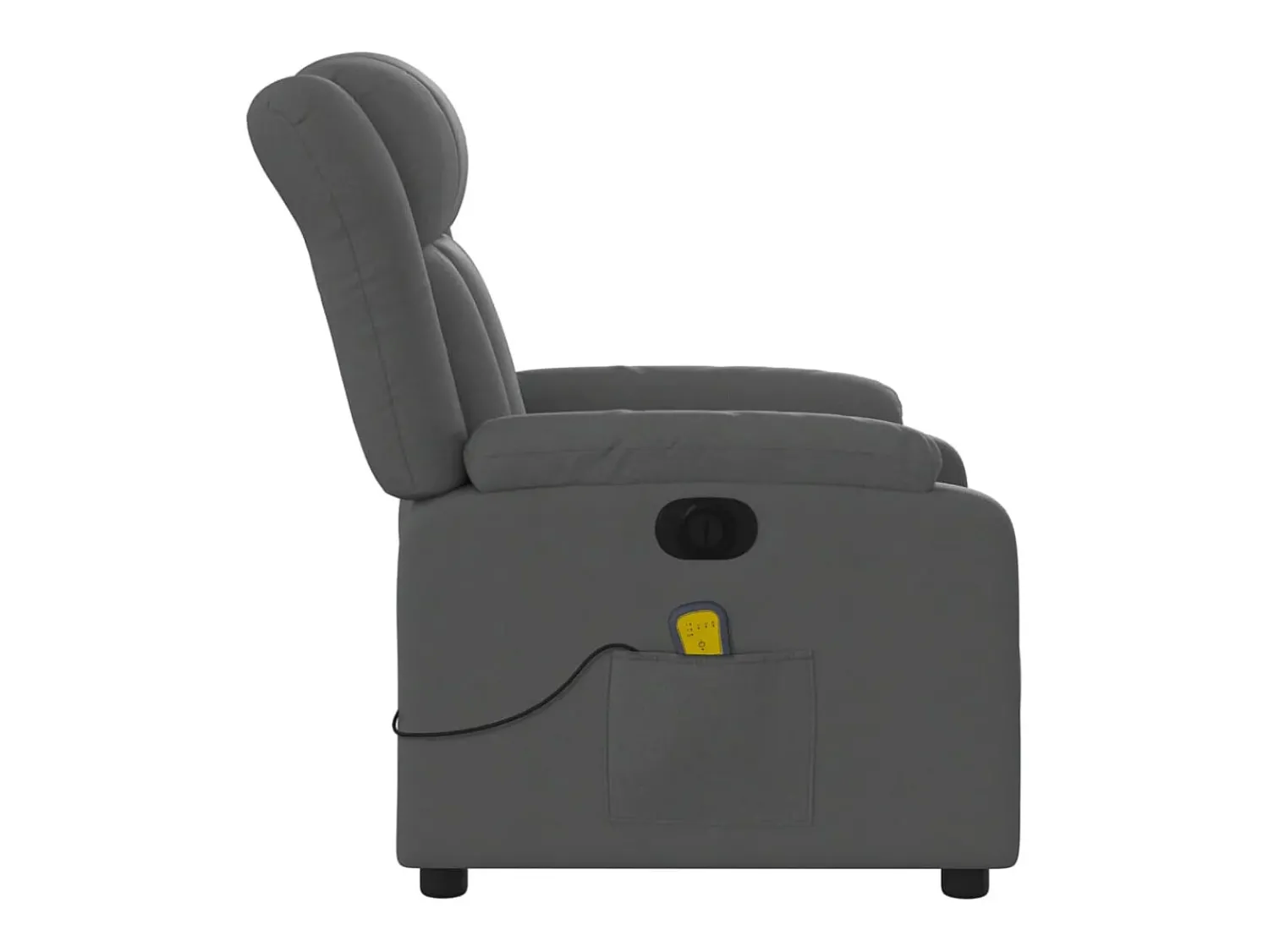 Poltrona reclinável de massagens elétrica tecido cinza-escuro SHL646076^ Poltrona