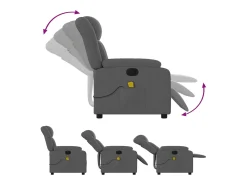 Poltrona reclinável de massagens elétrica tecido cinza-escuro SHL646076^ Poltrona