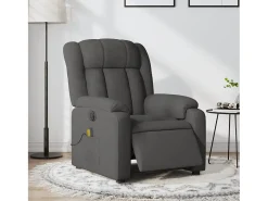 Poltrona reclinável de massagens elétrica tecido cinza-escuro SHL646076^ Poltrona