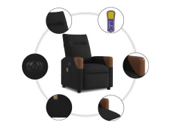 Poltrona| Poltrona reclinável de massagens elétrica tecido SHL85895 Preto