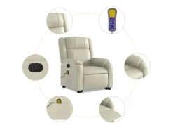 Best Poltrona reclinável de massagens couro artificial cor SHL773539 Creme
