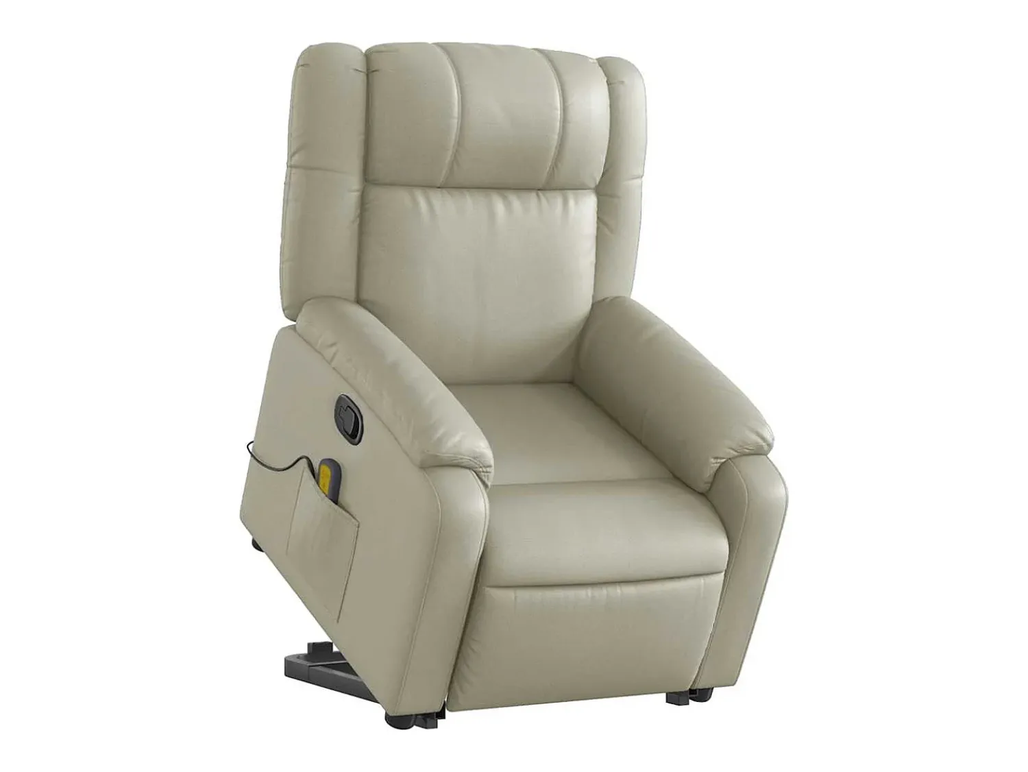 Best Poltrona reclinável de massagens couro artificial cor SHL773539 Creme
