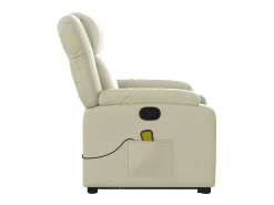Best Poltrona reclinável de massagens couro artificial cor SHL773539 Creme
