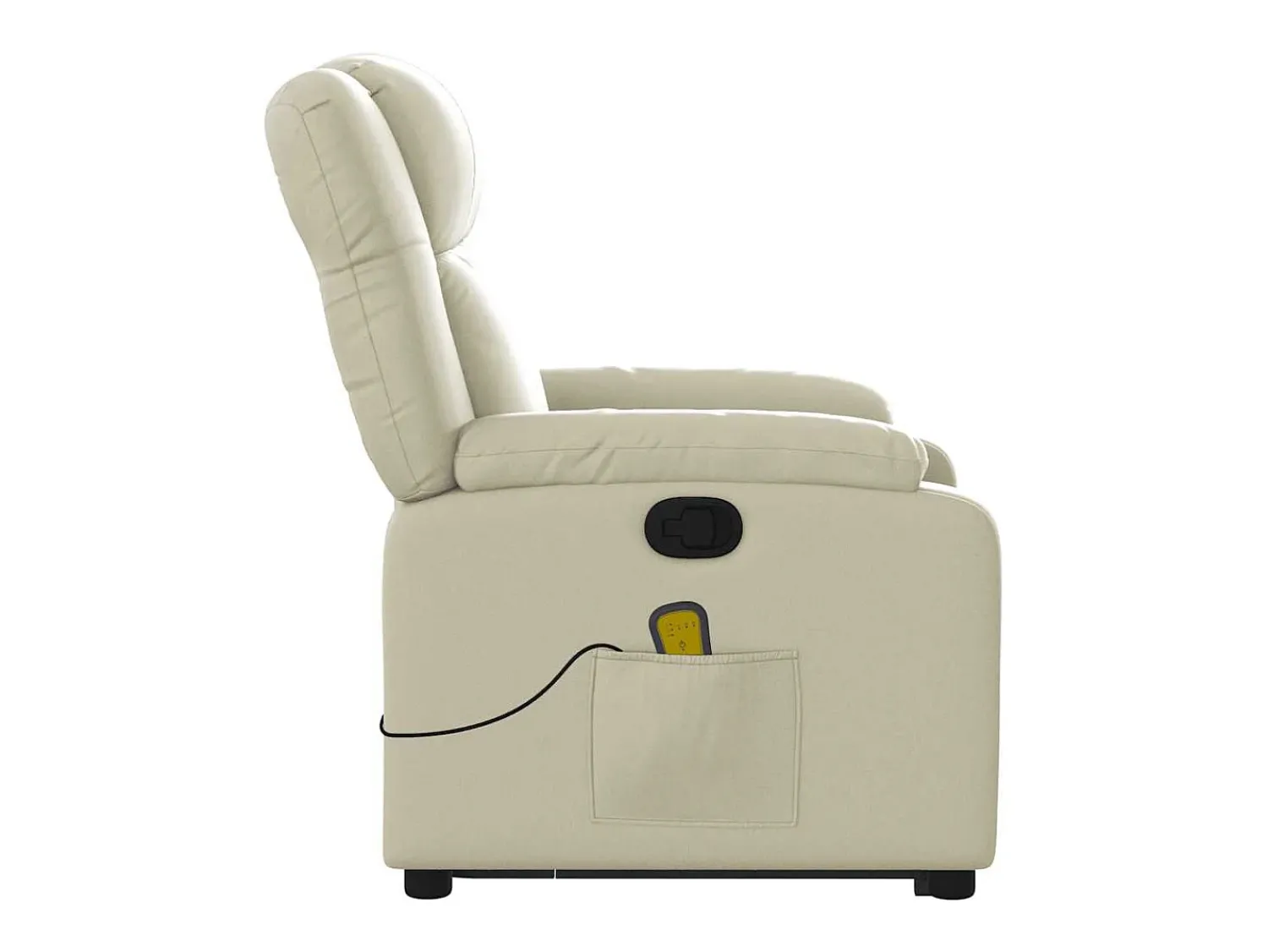 Best Poltrona reclinável de massagens couro artificial cor SHL773539 Creme