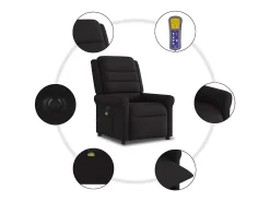Poltrona* Poltrona reclinável de massagens elétrica tecido SHL222223 Preto