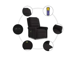 Poltrona* Poltrona reclinável de massagens elétrica tecido SHL222223 Preto