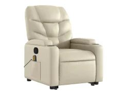 Best Poltrona reclinável de massagens couro artificial cor SHL899432 Creme