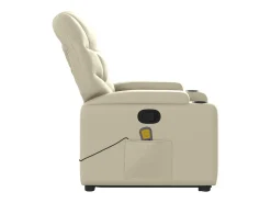 Best Poltrona reclinável de massagens couro artificial cor SHL899432 Creme
