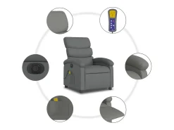 Poltrona| Poltrona reclinável de massagens elétrica tecido cinza-escuro SHL348393 Cinza antracite