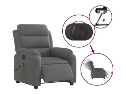 Poltrona* Poltrona reclinável de massagens elétrica tecido cinza-escuro SHL615806 Cinza antracite