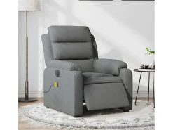 Poltrona* Poltrona reclinável de massagens elétrica tecido cinza-escuro SHL615806 Cinza antracite
