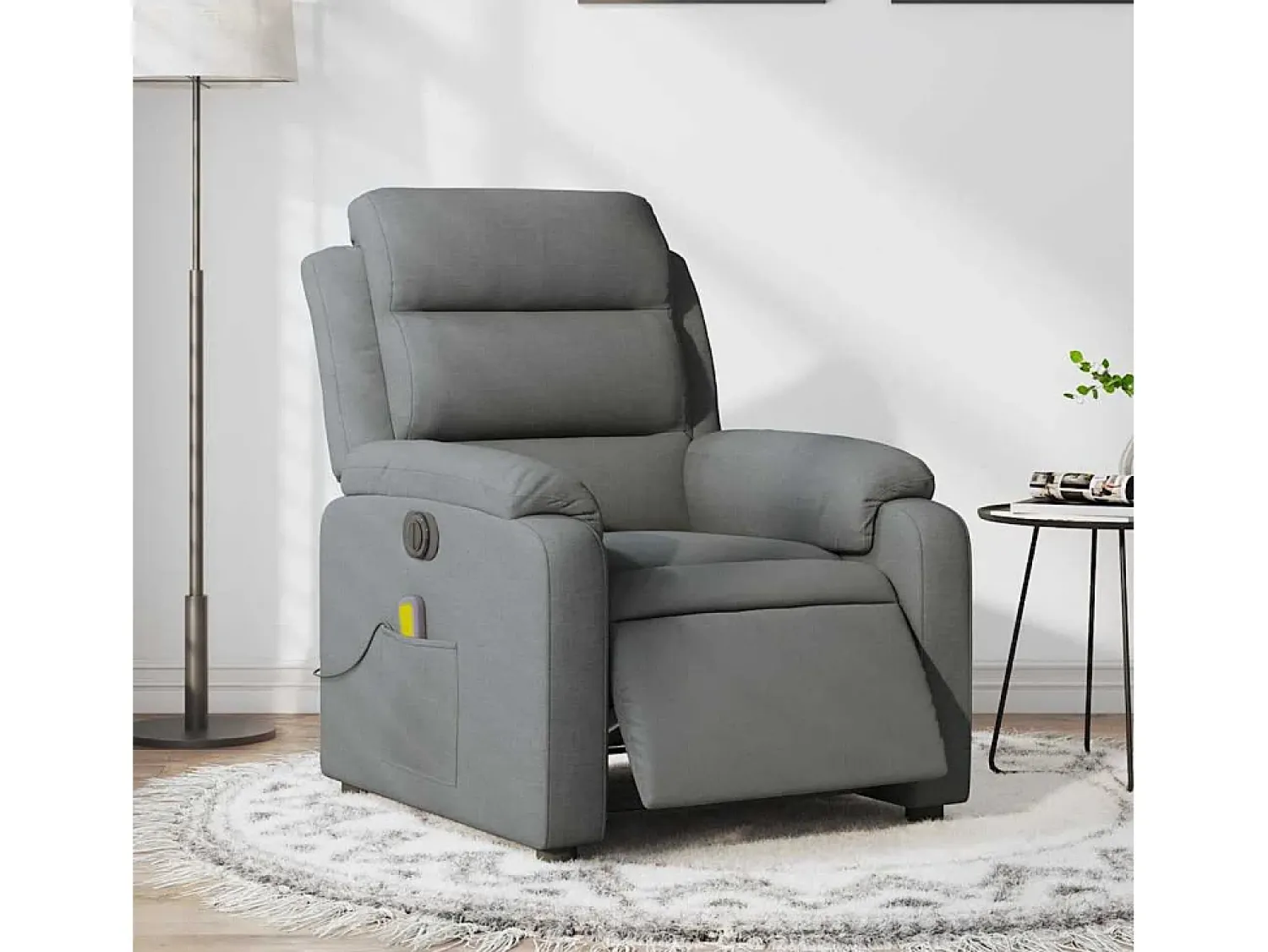 Poltrona* Poltrona reclinável de massagens elétrica tecido cinza-escuro SHL615806 Cinza antracite