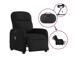 Poltrona*vidaxl Poltrona reclinável de massagens elétrica tecido Preto