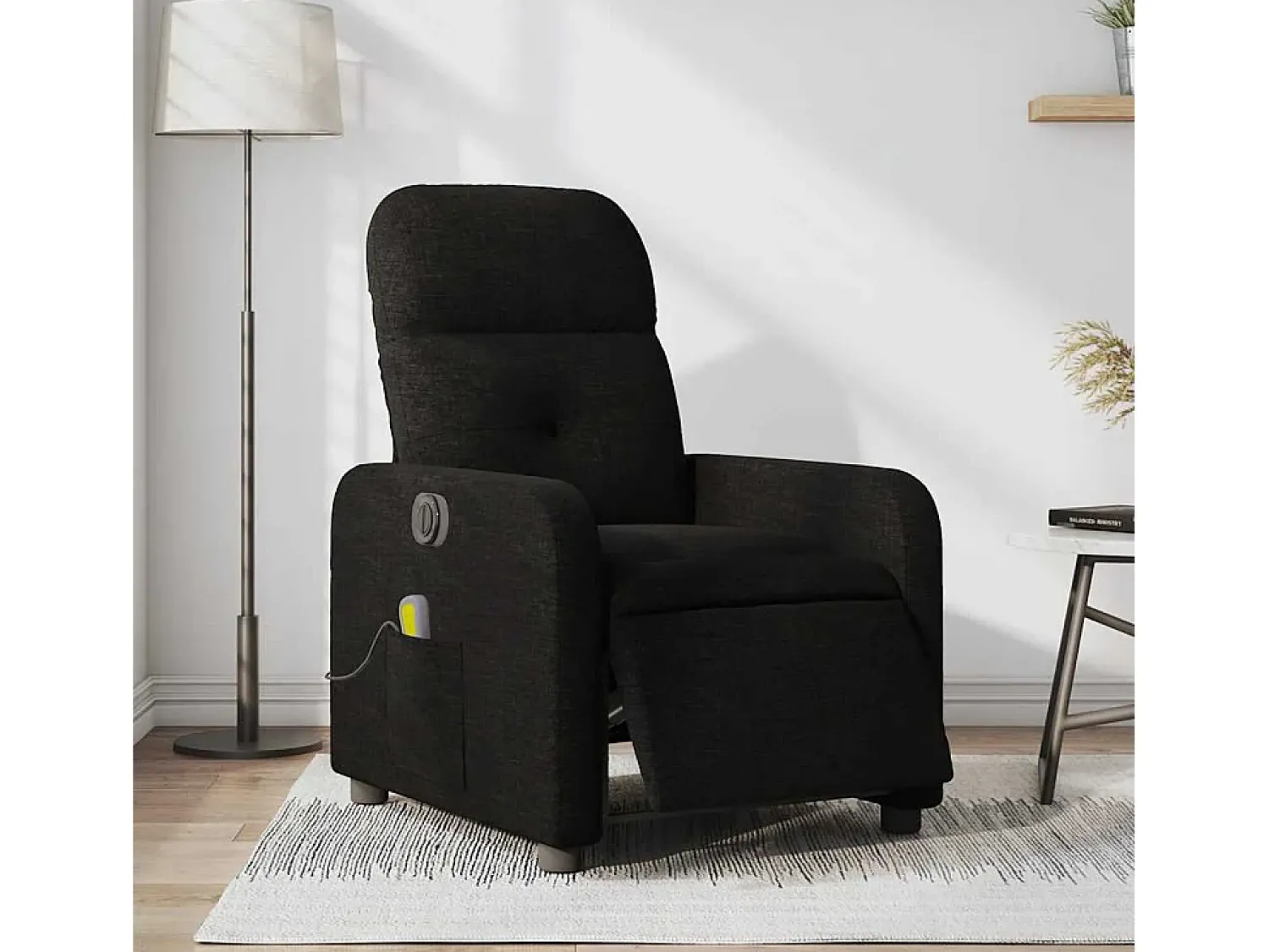 Poltrona| Poltrona reclinável de massagens elétrica tecido SHL107313 Preto