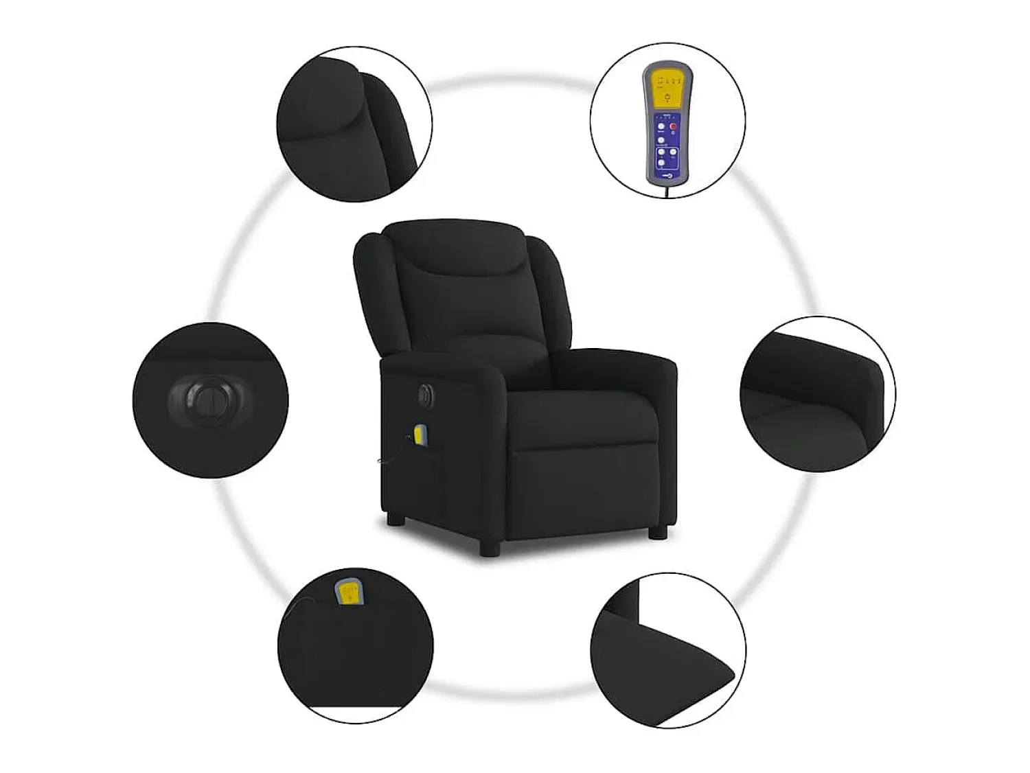 Poltrona reclinável de massagens elétrica tecido SHL61710^ Poltrona