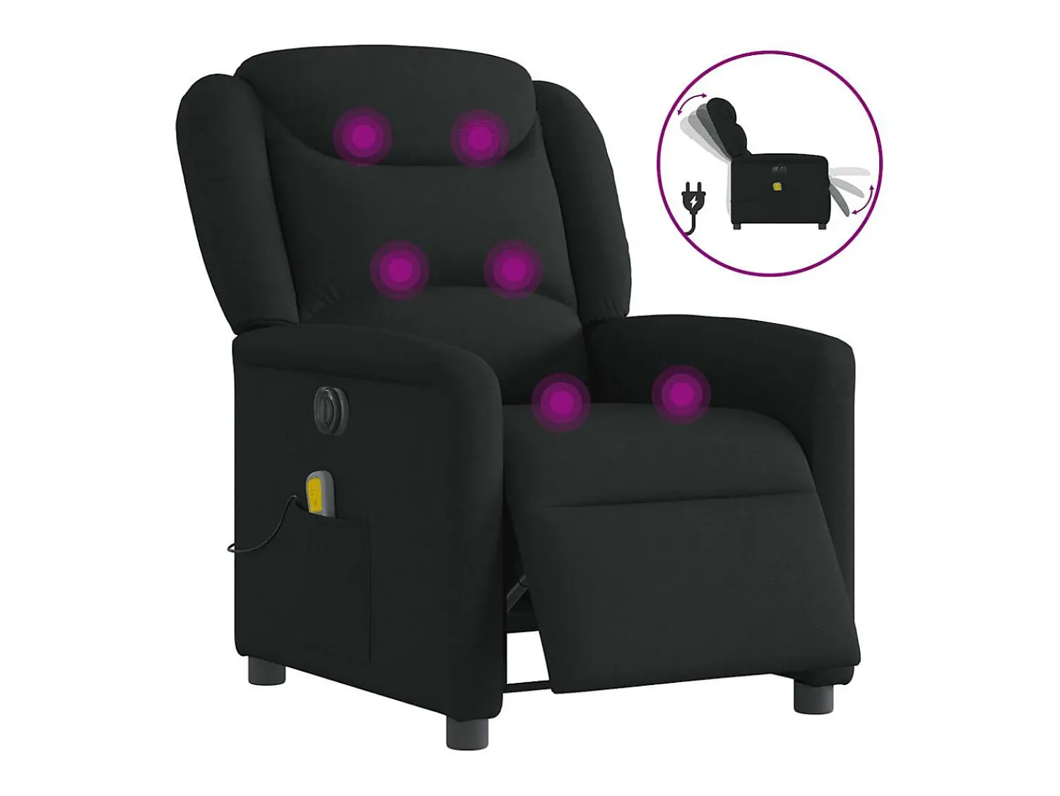 Poltrona reclinável de massagens elétrica tecido SHL61710^ Poltrona
