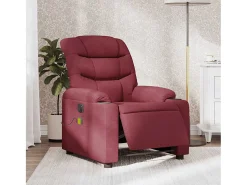 Poltrona* Poltrona reclinável de massagens elétrica tecido tinto SHL674043 Vermelho