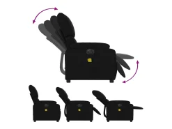 Sale Poltrona reclinável de massagens elétrica tecido SHL534106 Preto
