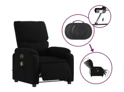 Sale Poltrona reclinável de massagens elétrica tecido SHL534106 Preto