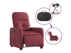 Poltrona* Poltrona reclinável de massagens elétrica tecido tinto SHL219745 Vermelho