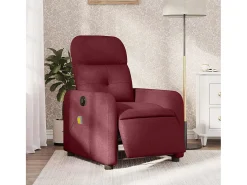 Poltrona* Poltrona reclinável de massagens elétrica tecido tinto SHL219745 Vermelho