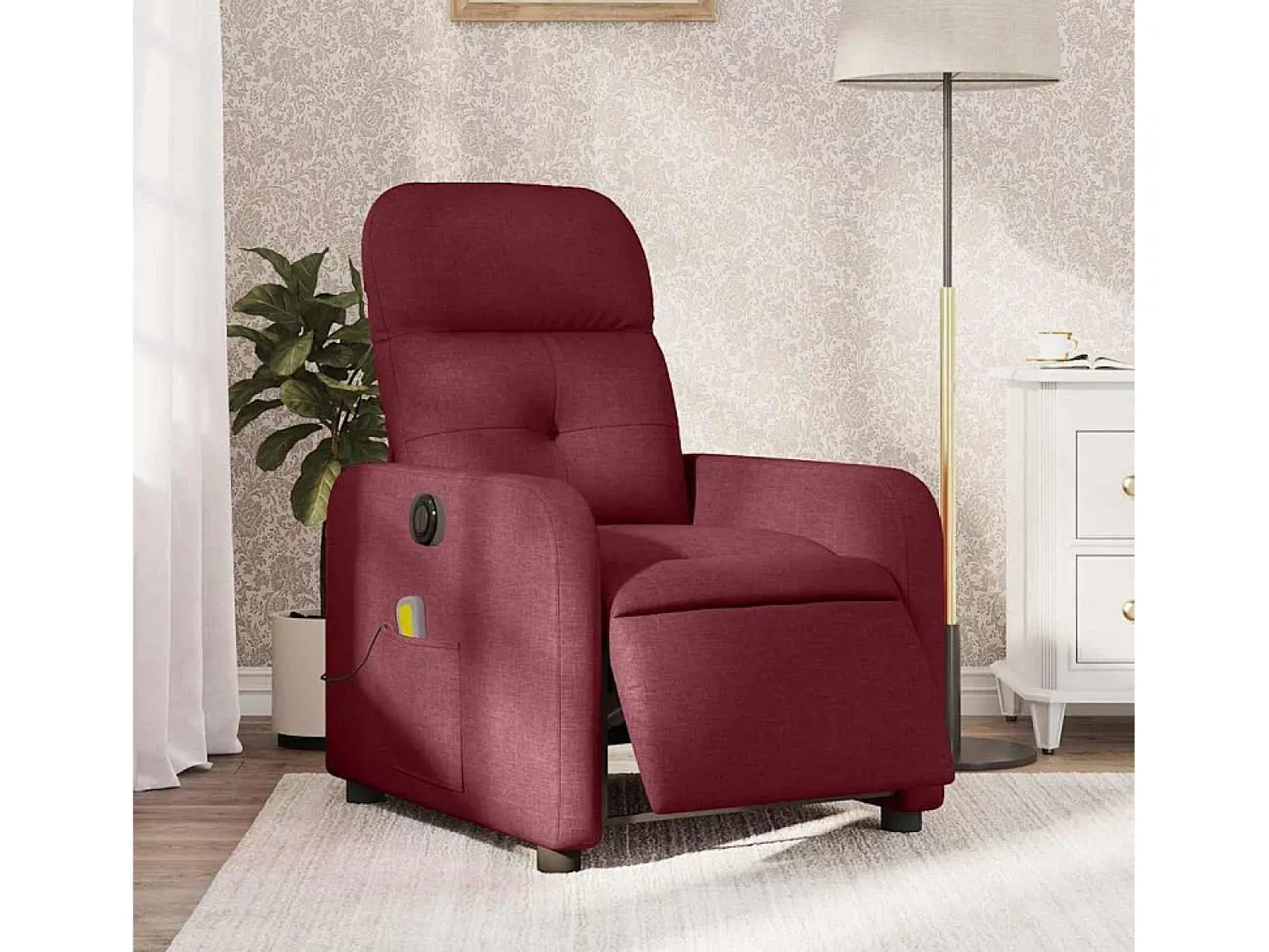 Poltrona* Poltrona reclinável de massagens elétrica tecido tinto SHL219745 Vermelho