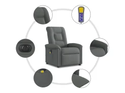Poltrona| Poltrona reclinável de massagens elétrica tecido cinza-escuro SHL855675 Cinza antracite