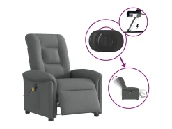Poltrona| Poltrona reclinável de massagens elétrica tecido cinza-escuro SHL855675 Cinza antracite