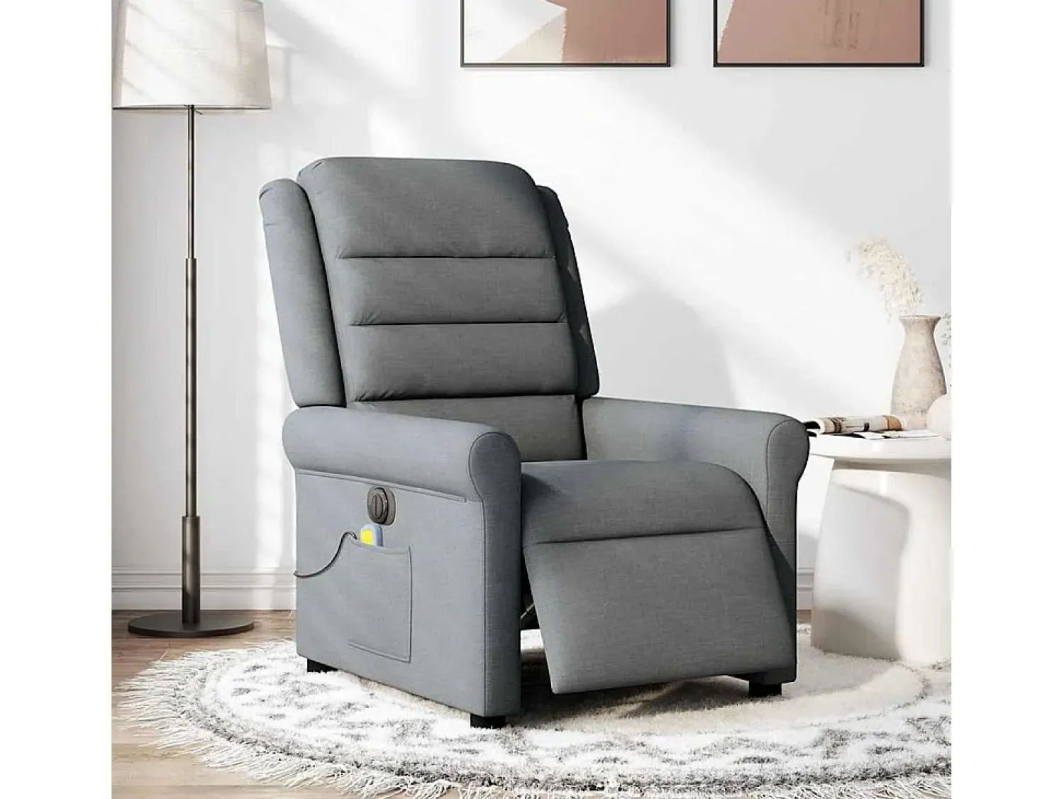 Poltrona* Poltrona reclinável de massagens elétrica tecido cinza-escuro SHL944028 Cinza antracite