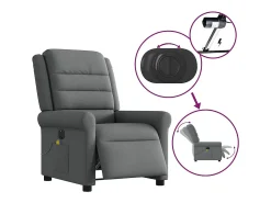 Poltrona* Poltrona reclinável de massagens elétrica tecido cinza-escuro SHL944028 Cinza antracite
