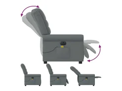 Poltrona* Poltrona reclinável de massagens elétrica tecido cinza-escuro SHL944028 Cinza antracite