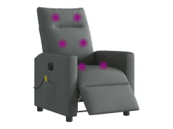Poltrona reclinável de massagens elétrica tecido cinza-escuro SHL552768^ Poltrona